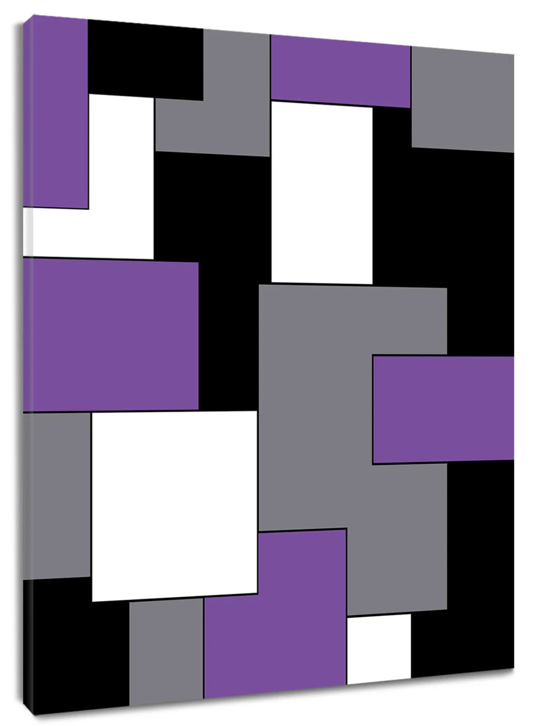 Purple Black and White Canvas Wall Art Decor For Living Room Bedroom